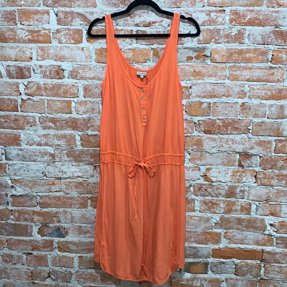 Anthropologie The Odells Henley Tangerine Tank Dress Small NWT